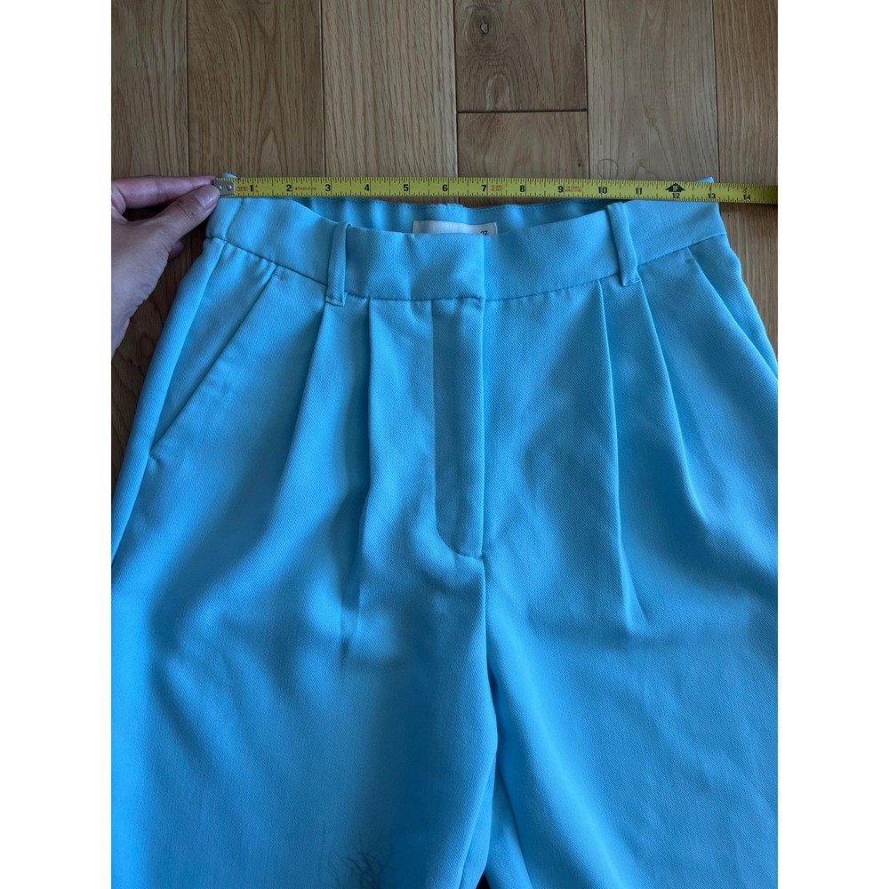 Abercrombie & Fitch Sloan Tailored Trousers Wide Leg High Rise Light Blue Size 4 - Picture 5 of 9